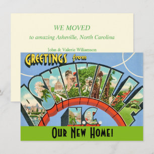 Colourful Asheville Moving Address Card