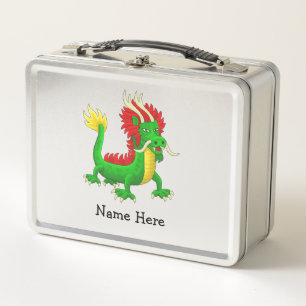 Colourful Asian Dragon Metal Lunch Box