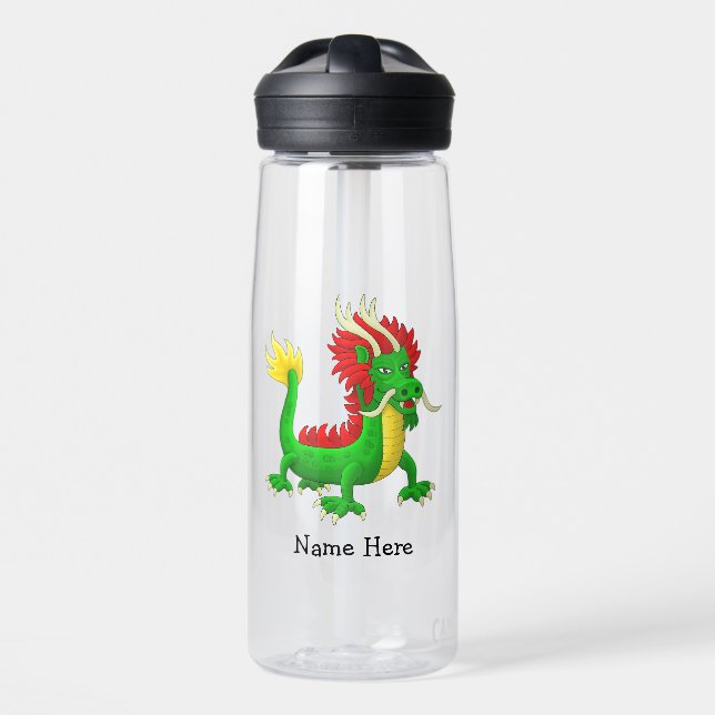 Colourful Asian Dragon Water Bottle (Front)