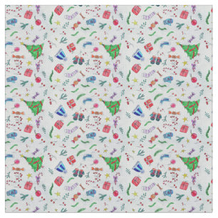 Colourful Assorted Confetti Streamers Pattern Fabric