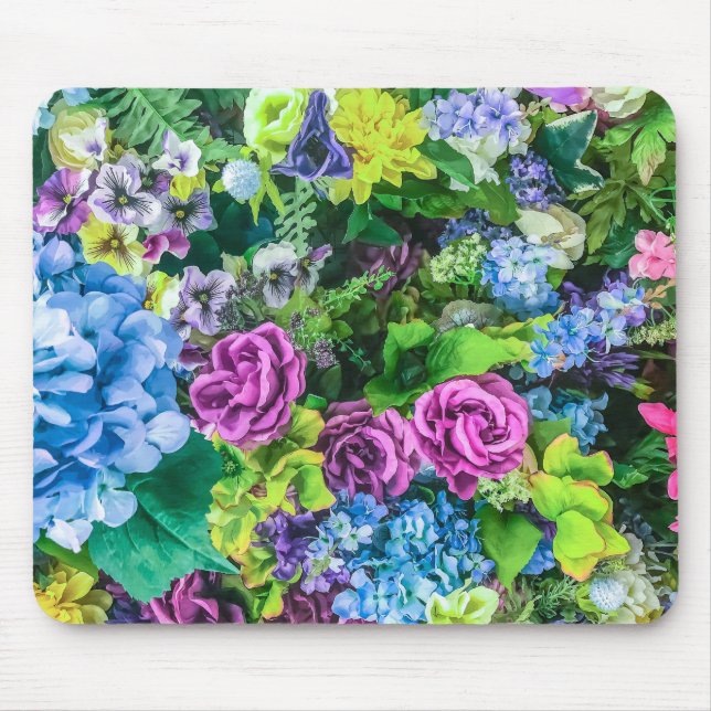 Colourful Assorted Floral Artwork | Mouse Pad (Front)