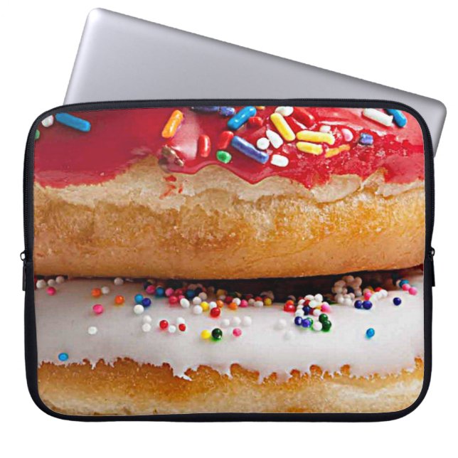 Colourful Assorted Sprinkles Chocolate Sweet Laptop Sleeve (Front)