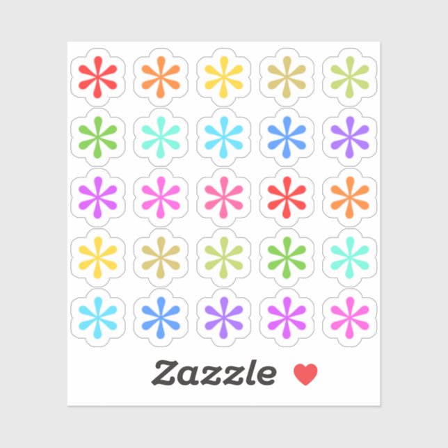Colourful Asterisk Icons Quotes Footnote Planner (Sheet)