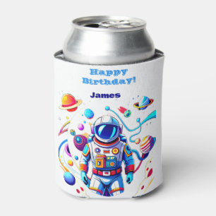 Colourful Astronaut and Univers in Bold Colours Can Cooler