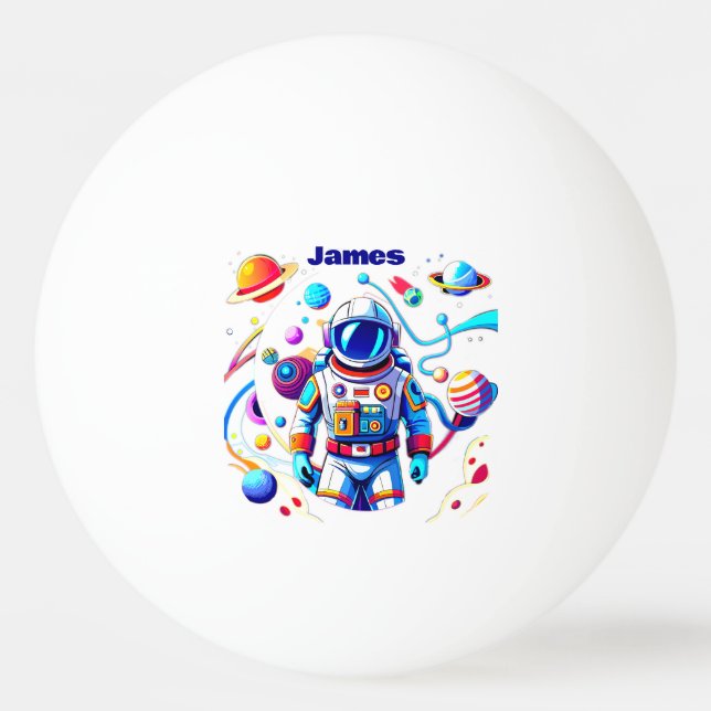 Colourful Astronaut and Univers in Bold Colours Ping Pong Ball (Front)