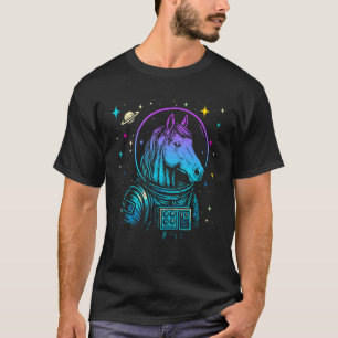 Colourful Astronaut Horse Space Galaxy Farm Animal T-Shirt
