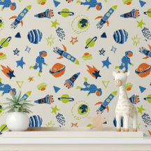 Colourful Astronaut Space Kids Room Decor
