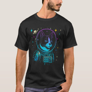 Colourful Astronaut Tuxedo Cat Space Galaxy Cat Lo T-Shirt