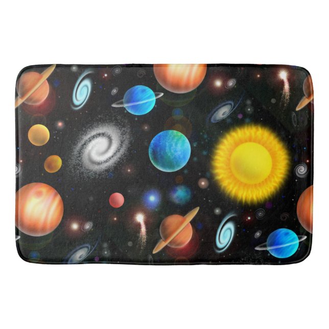 Colourful Astronomy Space Bath Mat (Front)