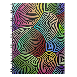 colourful asymmetrical abstract shapes notebook