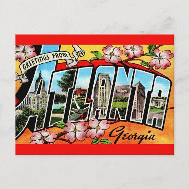 Colourful Atlanta Greetings  Postcard (Front)