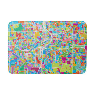 Colourful Atlanta Map Bath Mat