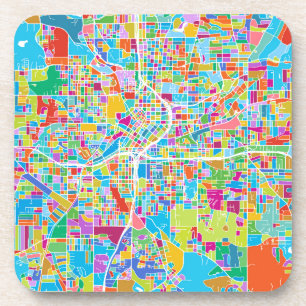 Colourful Atlanta Map Coaster