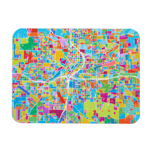 Colourful Atlanta Map Magnet