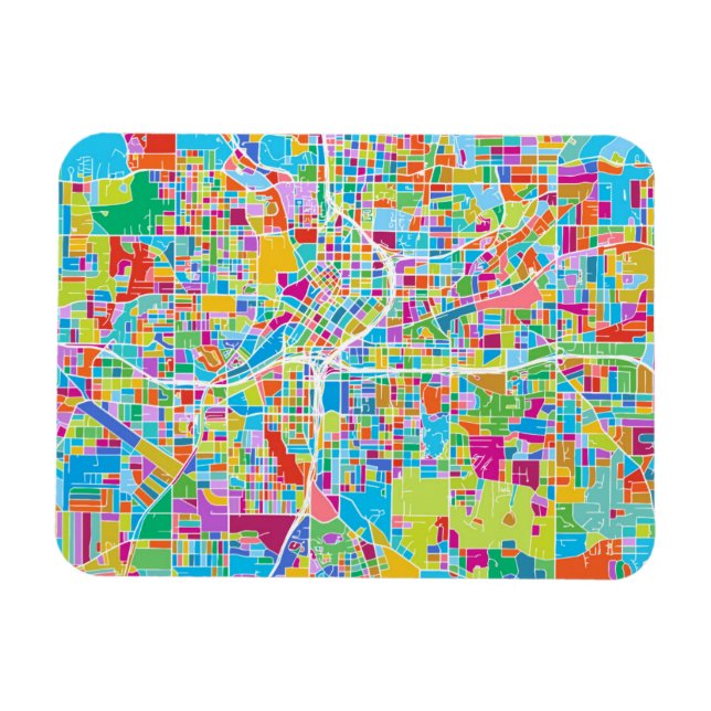 Colourful Atlanta Map Magnet (Horizontal)