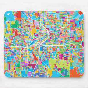 Colourful Atlanta Map Mouse Pad