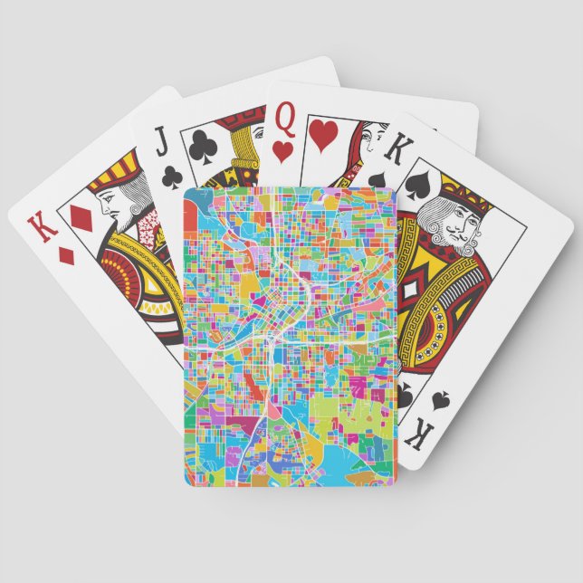 Colourful Atlanta Map Playing Cards (Back)