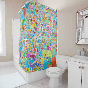 Colourful Atlanta Map Shower Curtain