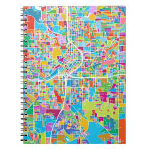 Colourful Atlanta Map Spiral Notebook