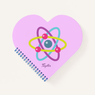 Colourful Atom Lavender Background Notebook