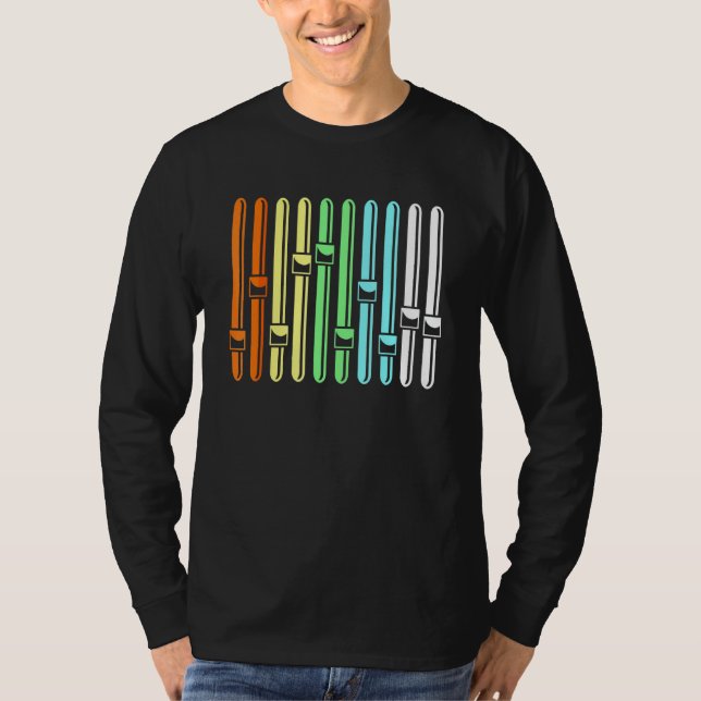 Colourful Audio Engineer Sound Vu Metre T-Shirt (Front)