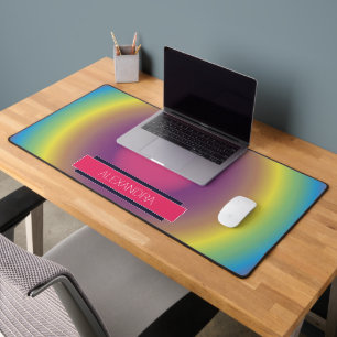 Colourful Aura Gradient Chic Stylish Pink Desk Mat