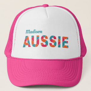 Colourful AUSSIE custom name hats