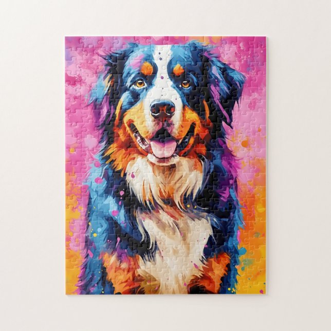 Colourful Australian Shepherd Art Jigsaw Puzzle (Vertical)