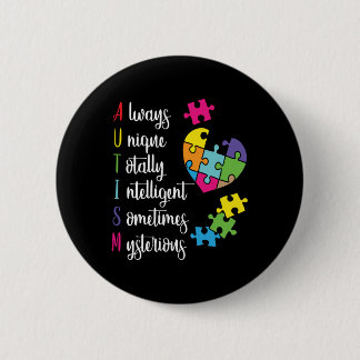 Colourful Autism Awareness Gift Design For Asd 6 Cm Round Badge