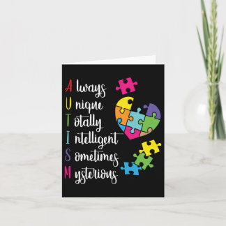 Colourful Autism Awareness Gift Design For Asd Card