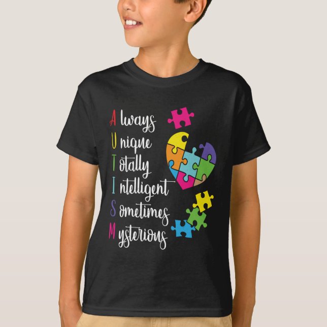 Colourful Autism Awareness Gift Design For Asd T-Shirt (Front)