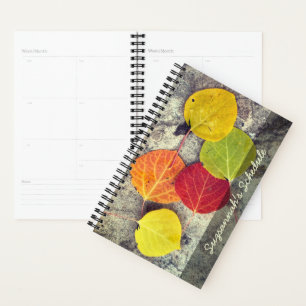 Colourful Autumn Aspen Leaves Photo Personalised  Planner