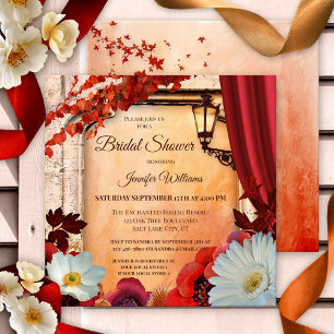 Colourful Autumn Classic Floral Bridal Shower Invitation