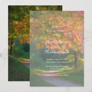 Colourful Autumn Day Wedding Celebration  Invitation