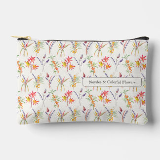 Colourful autumn flowers, floral fall accessory pouch