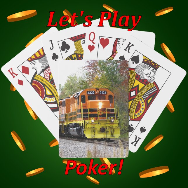 Colourful Autumn Foliage Diesel Locomotive Train Playing Cards (Creator Uploaded)