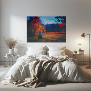 Colourful Autumn Forest Fir Tree Poster