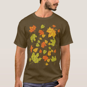 Colourful Autumn Forest Nature Botanical Leaves Fa T-Shirt
