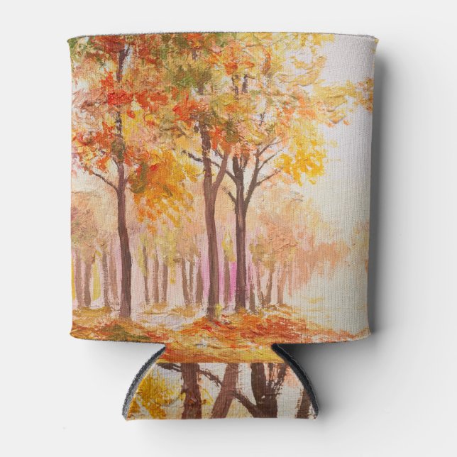 Colourful Autumn Forest Oil Landscape Can Cooler (Front)