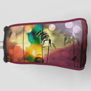 Colourful Autumn Grass Silhouette Golf Head Cover