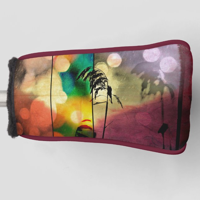 Colourful Autumn Grass Silhouette Golf Head Cover (Front)