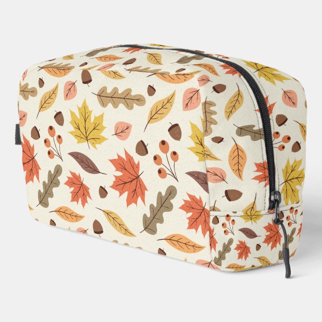 Colourful Autumn Leaf Fall Pattern Dopp Kit (Right Corner)