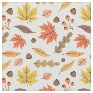 Colourful Autumn Leaf Fall Pattern Fabric