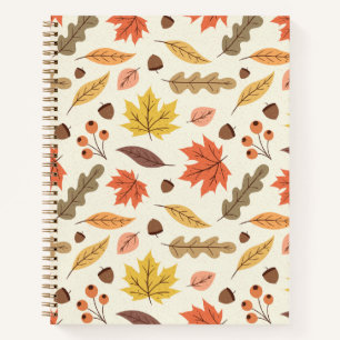 Colourful Autumn Leaf Fall Pattern Notebook