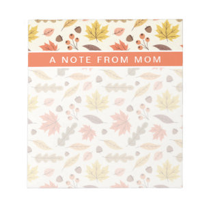 Colourful Autumn Leaf Fall Pattern Notepad