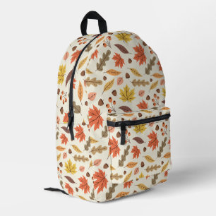 Colourful Autumn Leaf Fall Pattern Printed Backpack