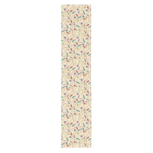 Colourful Autumn Leaf Medley Short Table Runner (Front)