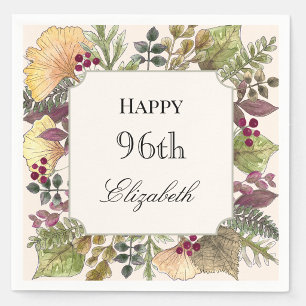 Colourful Autumn Leaves 96th Birthday Napkin