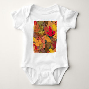 Colourful autumn leaves baby bodysuit