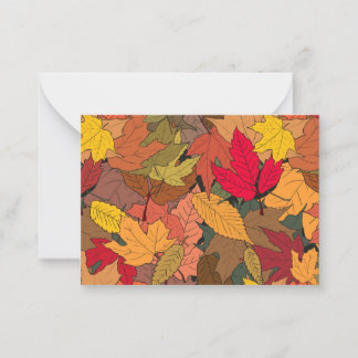 Colourful autumn leaves card